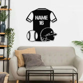 Custom Baseball Metal Sign with LED Lights Personalized Family Name Metal Sign Wall Decor Personalized Wall Art