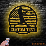 Custom Baseball Metal Wall Art LED Light Personalized Softball Player Name Sign Softball Player Name Sign Decor