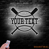 Custom Baseball Metal Wall Art LED Light Personalized Softball Player Name Sign Softball Player Name Sign Decor Vs2