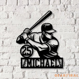 Custom Baseball Metal Wall Art LED Light Personalized Softball Player Name Sign Softball Player Name Sign Decor Vs3