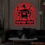 Custom Baseball Metal Wall Art LED Light Personalized Softball Player Name Sign Baseball Lover Sports Room Decor Kids