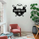 Custom Baseball - Metal Wall Sign with LED Lights - Personalized Family Name Metal Sign Personalized Wall Art