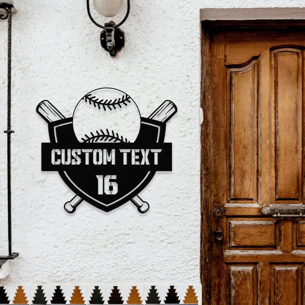 Custom Baseball - Metal Wall Sign with LED Lights - Personalized Family Name Metal Sign Personalized Wall Art