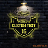 Custom Baseball - Metal Wall Sign with LED Lights - Personalized Family Name Metal Sign Personalized Wall Art