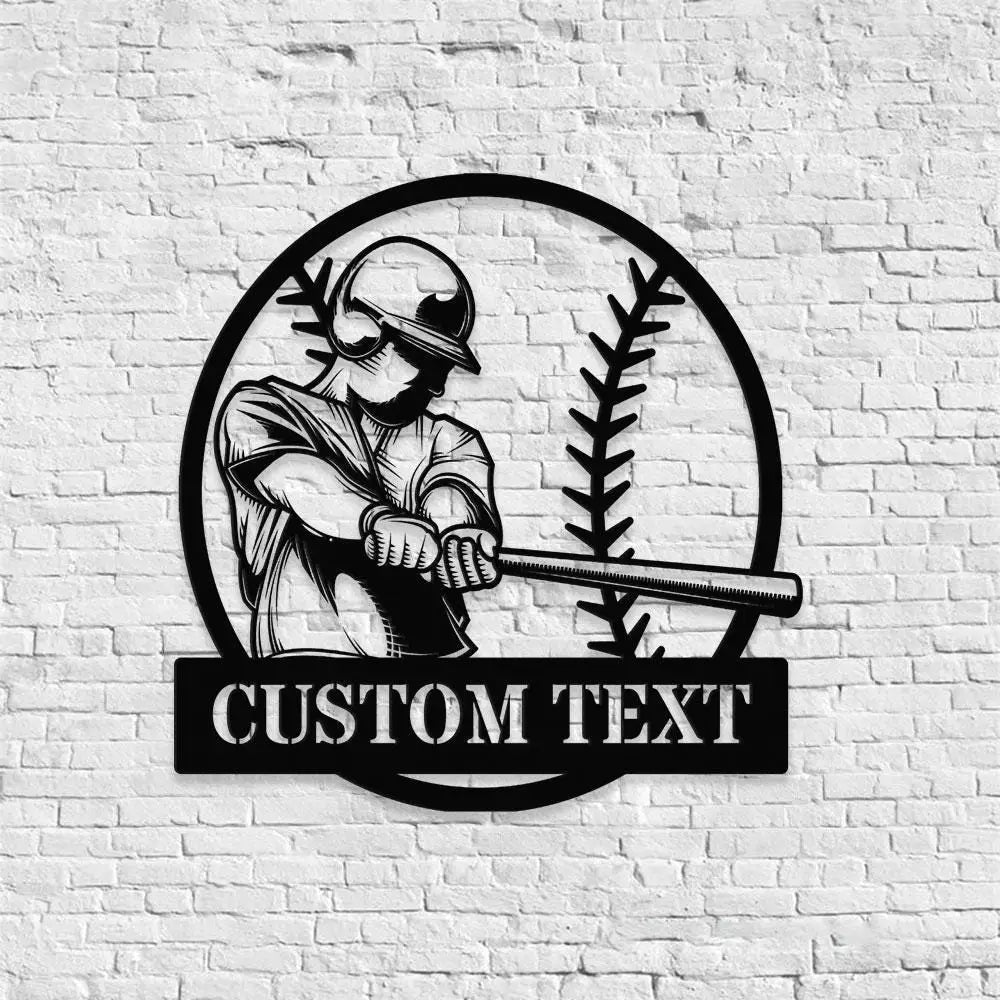 Custom Baseball Name Decor Room Metal Sign with LED Lights Personalized Family Name Metal Sign Personalized Wall Art