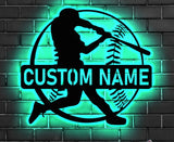 Custom Baseball Sign - Baseball Player Gift - Baseball Metal Wall With LED Light - Gift For Kid | GearViral