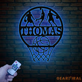 Custom Basketball LED Light Sports Wall Sign with Name and Number Ideal Gift for Athletes Nursery Decor Kids Name Sign