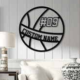 Custom Basketball LED Light Sports Wall Sign with Name and Number Ideal Gift for Athletes Nursery Decor Kids Name Sign