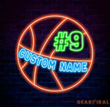 Custom Basketball LED Neon Light Sports Wall Sign with Name and Number Ideal Gift for Athletes Nursery Decor Kids Name