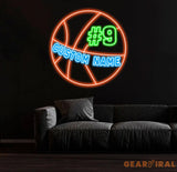 Custom Basketball LED Neon Light Sports Wall Sign with Name and Number Ideal Gift for Athletes Nursery Decor Kids Name