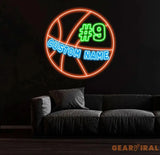 Custom Basketball LED Neon Light Sports Wall Sign with Name and Number Ideal Gift for Athletes Nursery Decor Kids Name