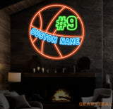 Custom Basketball LED Neon Light Sports Wall Sign with Name and Number Ideal Gift for Athletes Nursery Decor Kids Name