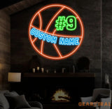 Custom Basketball LED Neon Light Sports Wall Sign with Name and Number Ideal Gift for Athletes Nursery Decor Kids Name