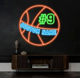 Custom Basketball LED Neon Light Sports Wall Sign with Name and Number Ideal Gift for Athletes Nursery Decor Kids Name