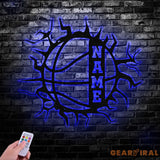 Custom Basketball Metal Wall Art Led Light Basketball Metal Sign Basketball Player Name Sign Basketball Wall Decor