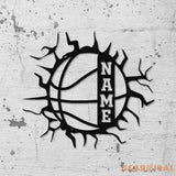 Custom Basketball Metal Wall Art Led Light Basketball Metal Sign Basketball Player Name Sign Basketball Wall Decor