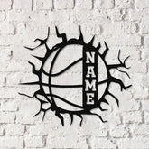 Custom Basketball Metal Wall Art Led Light Basketball Metal Sign Basketball Player Name Sign Basketball Wall Decor