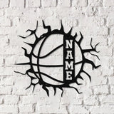 Custom Basketball Metal Wall Art Led Light Basketball Metal Sign Basketball Player Name Sign Basketball Wall Decor