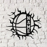 Custom Basketball Metal Wall Art Led Light Basketball Metal Sign Basketball Player Name Sign Basketball Wall Decor
