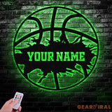 Custom Basketball Metal Wall Art Led Light Basketball Metal Sign Basketball Player Name Sign Basketball Wall Decor