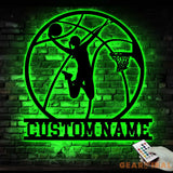 Custom Basketball Metal Wall with Led Light - Female Basketball - Basketball Lover - Unique Gift | GearViral