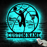 Custom Basketball Metal Wall with Led Light - Female Basketball - Basketball Lover - Unique Gift | GearViral