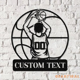 Custom Basketball Player Metal Wall Art Led Light Basketball Metal Sign Basketball Player Name Sign Basketball Wall