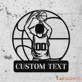 Custom Basketball Player Metal Wall Art Led Light Basketball Metal Sign Basketball Player Name Sign Basketball Wall