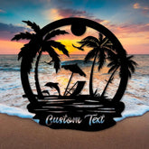 Custom Beach Decor Nautical Decor Lake House Decor Summer Beach House Sign Metal Coastal Decor Outdoor Sign Sunset