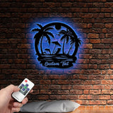 Custom Beach Decor Nautical Decor Lake House Decor Summer Beach House Sign Metal Coastal Decor Outdoor Sign Sunset