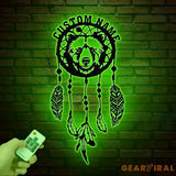 Custom Bear Dream Catcher Metal Wall Art with Led Lights Dreamcatcher Wall Hanging Dreamcatcher Decor Christmas gifts