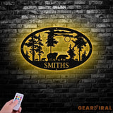 Custom Bear Family Cabin Wall Art LED Light Cabin Decor Outdoor Bear Decor - Gearviral