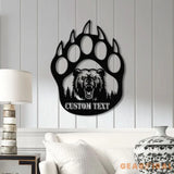 Custom Bear Hand Cabin Sign Mountain Decor Personalized Metal Bear Sign Cabin Decor Outdoor Bear Decor Rustic Cabin