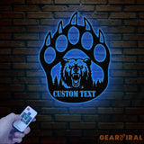 Custom Bear Hand Cabin Sign Mountain Decor Personalized Metal Bear Sign Cabin Decor Outdoor Bear Decor Rustic Cabin