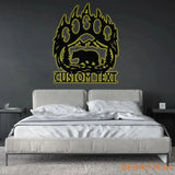 Custom Bear Hand Cabin Sign Mountain Decor Personalized Metal Bear Sign Cabin Decor Outdoor Bear Decor Rustic Cabin