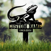 Custom Bearded Dragon Memorial Plaque Stake Personalized Pet Memorial Metal Sign Sympathy Sign Pet Grave Marker