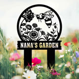 Custom Bee Garden Yard Stake Metal Garden Sign with Stakes Garden Bee Metal Sign Gardening Gifts Metal Yard Decor