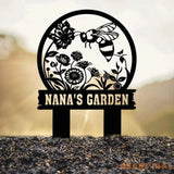 Custom Bee Garden Yard Stake Metal Garden Sign with Stakes Garden Bee Metal Sign Gardening Gifts Metal Yard Decor