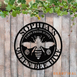 Custom Bee Hive Garden Sign Personalized Bee Metal Sign Honey Bee Garden Decor Bee Yard Sign Bee Keeper Gift Gardener