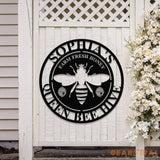 Custom Bee Hive Garden Sign Personalized Bee Metal Sign Honey Bee Garden Decor Bee Yard Sign Bee Keeper Gift Gardener