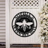 Custom Bee Hive Garden Sign Personalized Bee Metal Sign Honey Bee Garden Decor Bee Yard Sign Bee Keeper Gift Gardener