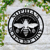 Custom Bee Hive Garden Sign Personalized Bee Metal Sign Honey Bee Garden Decor Bee Yard Sign Bee Keeper Gift Gardener