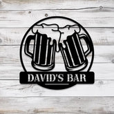 Custom Beer Bar Pub Metal Sign with Led Light Personalized Beer Mug Cheers Name Sign Home Decor Bar Pub Decoration