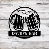 Custom Beer Bar Pub Metal Sign with Led Light Personalized Beer Mug Cheers Name Sign Home Decor Bar Pub Decoration