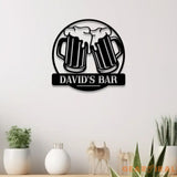 Custom Beer Bar Pub Metal Sign with Led Light Personalized Beer Mug Cheers Name Sign Home Decor Bar Pub Decoration