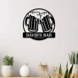 Custom Beer Bar Pub Metal Sign with Led Light Personalized Beer Mug Cheers Name Sign Home Decor Bar Pub Decoration