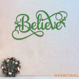 Custom Believe Metal Sign with Reindeer Christmas Holiday Sign for Home Decor Perfect for Living Room Entryway Festive
