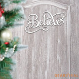 Custom Believe Metal Sign with Reindeer Christmas Holiday Sign for Home Decor Perfect for Living Room Entryway Festive