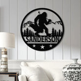 Custom Bigfoot Golfing Metal Sign with Led Light - Outdoor Sasquatch Yard Art Bigfoot Mountain Decor Personalized Yeti