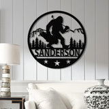 Custom Bigfoot Golfing Metal Sign with Led Light - Outdoor Sasquatch Yard Art Bigfoot Mountain Decor Personalized Yeti